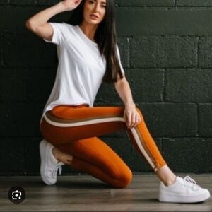 Orange Side Stripe Leggings